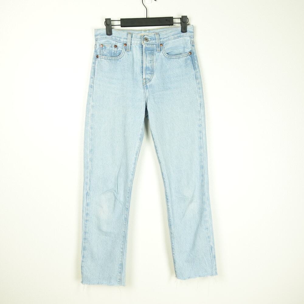Levis Premium Jeans Women SZ 25 Wedgie Slim Straight Leg Raw Hem Coastal Cowgirl
